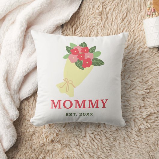 Mommy etabliert seit Floral Bouquet Niedlich Kissen (Decke)