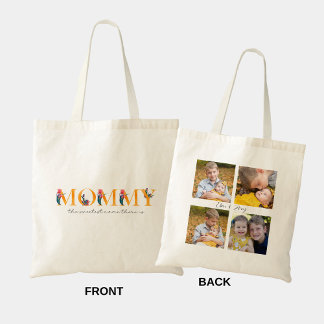 Mommy Floral Custom Foto Shopping Tote Bag Tragetasche