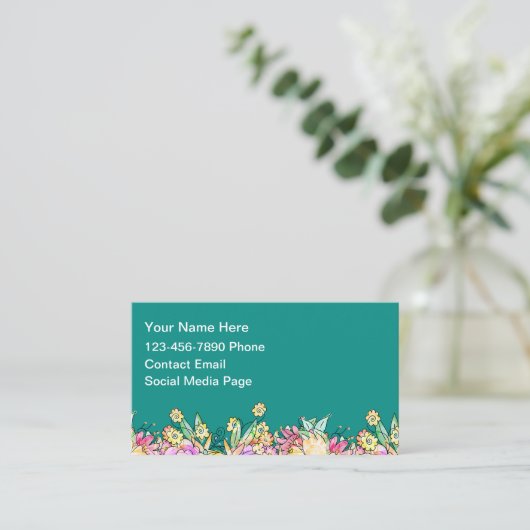 Mommy Floral Cute Contact Cards Visitenkarte (Stehend Vorderseite)