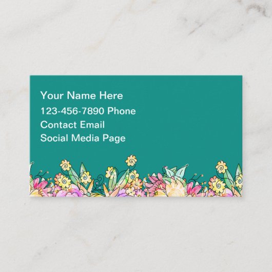 Mommy Floral Cute Contact Cards Visitenkarte (Vorderseite)