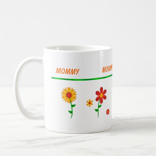 MOMMY FLOWERWERED PERSONALISIERTE MUG KAFFEETASSE (Links)