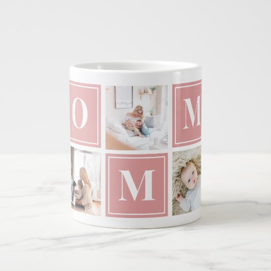 Mommy Foto Collage Custom Giant Coffee Tasse (Vorderseite)