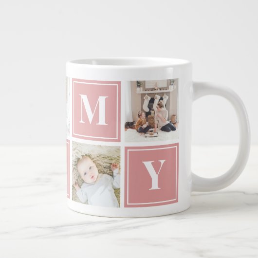 Mommy Foto Collage Custom Giant Coffee Tasse (Rechts)