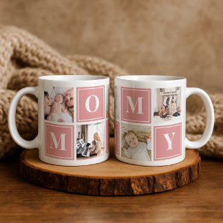 Mommy Foto Collage Custom Giant Coffee Tasse