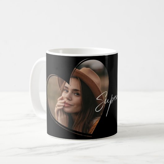 Mommy Foto Frame Heart Kaffeetasse (Vorderseite Links)