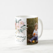 Mommy Geschenk 2 Foto Rosa Girl Aquarell Blüten Kaffeetasse (VorderseiteRechts)