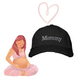 Mommy gestörte schwarze bestickte Baseballkappe