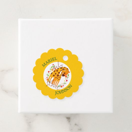 Mommy Giraffe und Calf Baby Shower Geschenkanhänger (Beispiel)