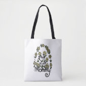 Mommy Hand Drawn Blumendesign Toag Tasche (Vorderseite)