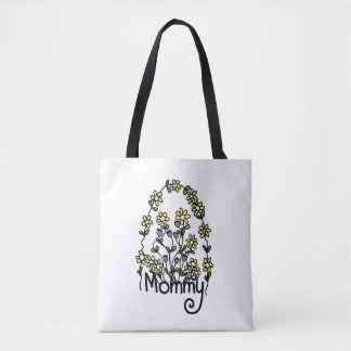 Mommy Hand Drawn Blumendesign Toag Tasche