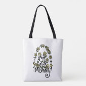 Mommy Hand Drawn Blumendesign Toag Tasche (Rückseite)