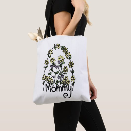 Mommy Hand Drawn Blumendesign Toag Tasche (Von Nahem)