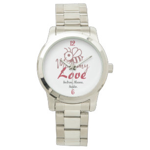 Mommy Honey Bee Mama Namen Personalisiert anpassen Armbanduhr