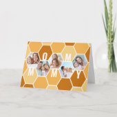 Mommy Honeycomb Foto Collage 5 Foto Geburtstag Karte (Vorderseite)