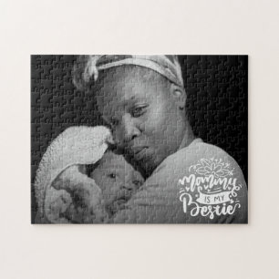 Mommy is My Bestie Foto Quote Letter Overlay J Puzzle