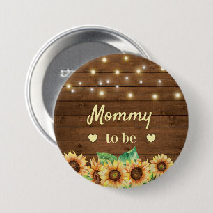 Mommy Junge Mutter Tante Sonnenblume Baby Dusche Button