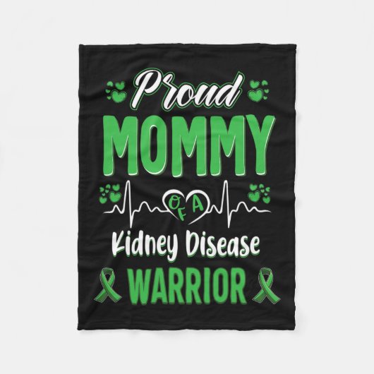 Mommy Kidney Disease Warrior Awareness Ribbon Gree Fleecedecke (Vorderseite)