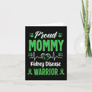 Mommy Kidney Disease Warrior Awareness Ribbon Gree Karte