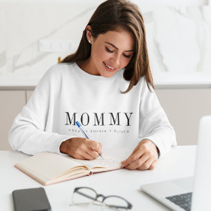 Mommy   Kinder ernennen den modernen klassischen M Sweatshirt