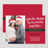 Mommy Kissing Christmas Pregnancy Ankündigung (Vorne/Hinten)