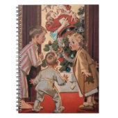 Mommy Kissing Santa Claus Vintag Illustration Notizblock (Vorderseite)