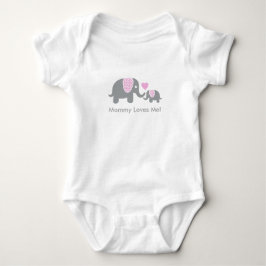 Mommy Lieben Me Elefanten in Rosa und Grau Baby Strampler