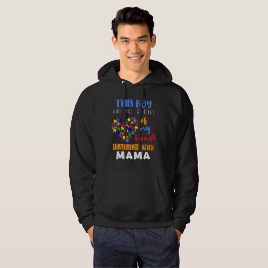 Mommy Mama Piece Boy Puzzle Autismus Bewusstsein Hoodie (Vorne ganz)