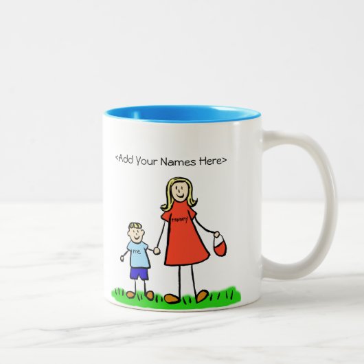 Mommy & Me - Blond Little Boy Custom Tasse (Rechts)