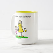 Mommy & Me Blond Little Girl Custom Gift Tasse (Vorderseite Links)