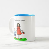 Mommy & Me - Brünette kleine Jungen, individuelle Zweifarbige Tasse (Vorderseite Links)