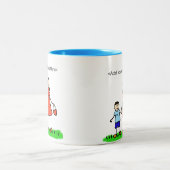 Mommy & Me - Brünette kleine Jungen, individuelle Zweifarbige Tasse (Mittel)