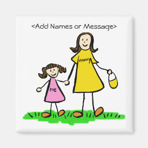 Mommy & Me - Brünette Magnete für Mutter und Tocht Magnet