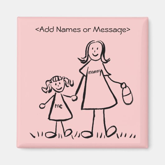 Mommy & Me - Eigene Magnete für Mutter und Tochter Magnet (Vorne)