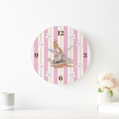 Mommy & Me Kangaroo With Stripes Große Wanduhr (Zuhause)