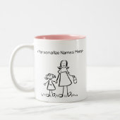 Mommy & Me - Mother & Little Girl Custom Gift Tass Zweifarbige Tasse (Links)