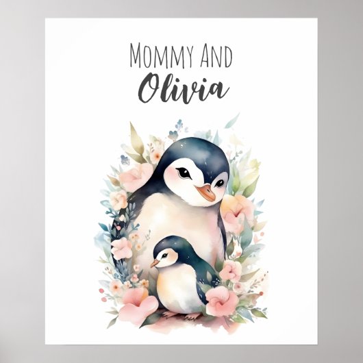 Mommy & me | Pinguin | Art des Kinderzimmers Poster (Vorne)