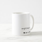 Mommy Modern Chic Script Kids Names Mothers Day Kaffeetasse (VorderseiteRechts)