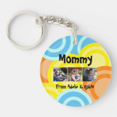 Mommy | Moderne farbenfrohe Fotomaterial Schlüsselanhänger (Vorderseite)
