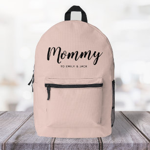 Mommy   Moderne Mama Kinder benennen Rosa Bedruckter Rucksack