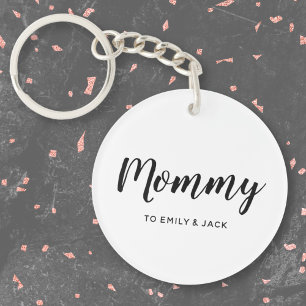 Mommy   Moderne Mama Kinder heißen Muttertag Schlüsselanhänger