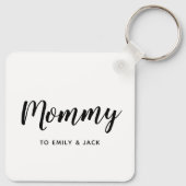 Mommy | Moderne Mama Kinder nennen Mutter Schlüsse Schlüsselanhänger (Rückseite)