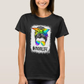 Mommy Mom Messy Bun LGBT Rainbow Gay Pride Flag LG T-Shirt (Vorderseite)