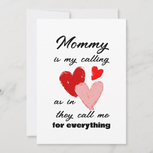 Mommy Mütter Day Funny Zitat Red Pink Hörkarte Einladung (Vorderseite)