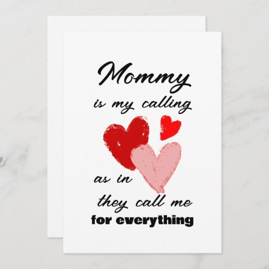 Mommy Mütter Day Funny Zitat Red Pink Hörkarte Einladung (Vorne/Hinten)