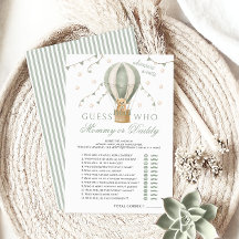 Mommy oder Daddy Air Ballon Green Baby Shower Game