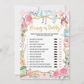 Mommy oder Daddy Alice im Wunderland Baby Game Car Einladung (Vorderseite)