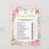 Mommy oder Daddy Alice im Wunderland Baby Game Car Einladung (Vorne/Hinten)