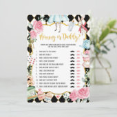 Mommy oder Daddy | Alice in Wonder Baby Showgame Einladung (Stehend Vorderseite)