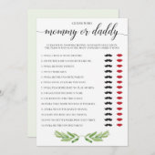 Mommy oder Daddy Baby Shower Game Green Thema (Vorne/Hinten)