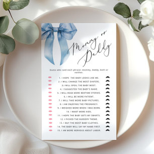 Mommy oder Daddy Blue Bow Ratess Who-Spiel